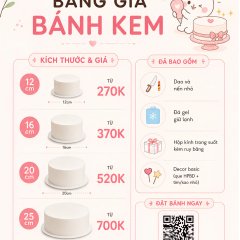 Menu bánh kem